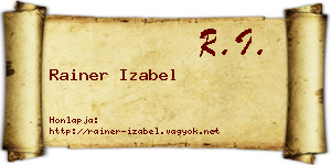 Rainer Izabel névjegykártya